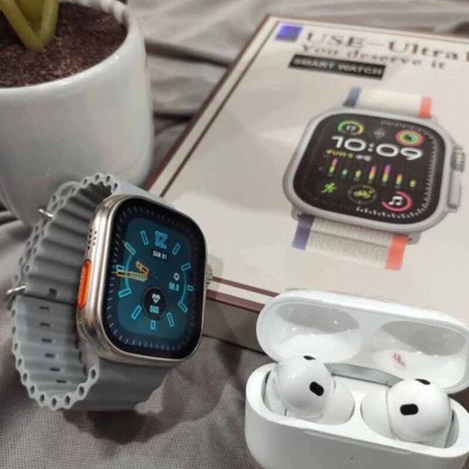 CROWN S100 ULTRA SMART WATCH WITH AIRBUDS 10 + 1