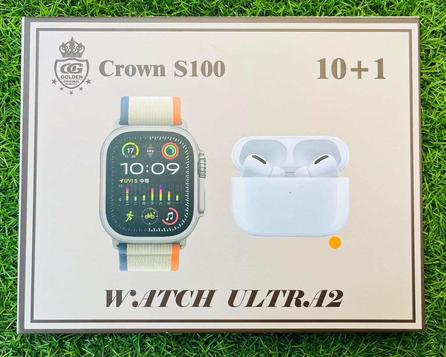 CROWN S100 ULTRA SMART WATCH WITH AIRBUDS 10 + 1