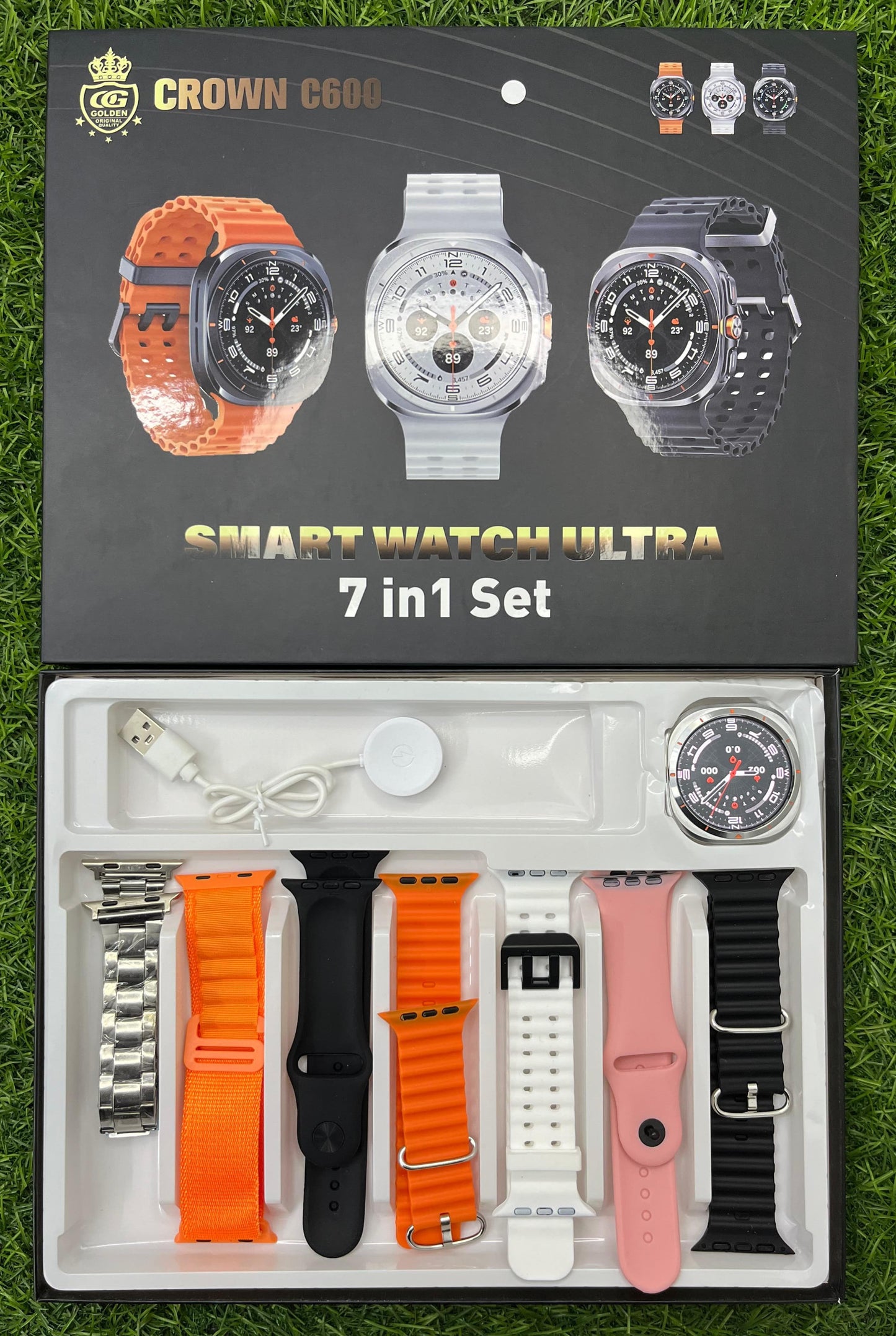 CROWN C600 ULTRA SMART WATCH 7 IN 1 SET